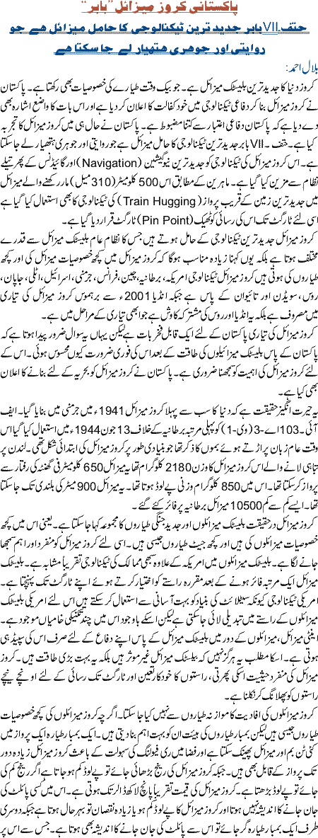 Pakistani Cruze Missile Babar