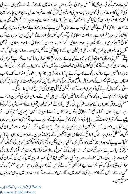 Sarhad Main Siasi Jamatoon ki tehteer