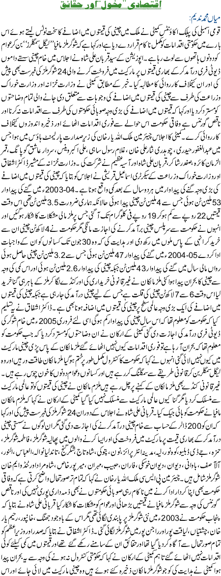 Iqtesadi Mahool Or Haqaiq