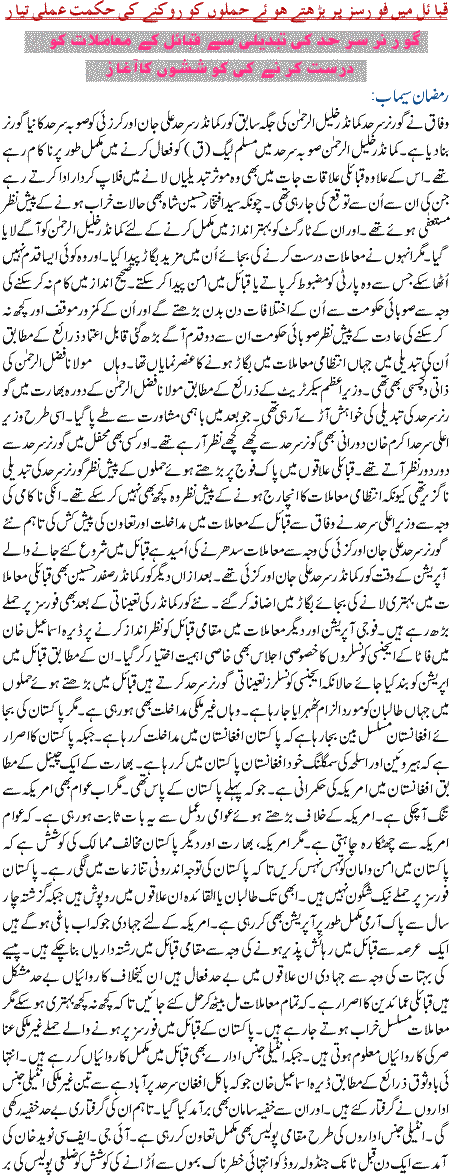Qabail main Forces per bharte hue hamloom ko rokne ki hikmat amli