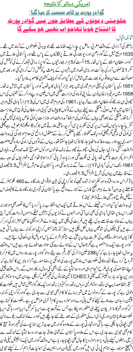 Gwadar Port Per Kaam Susat