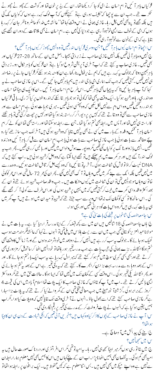 Maulana Abdul Aziz Sister Interview