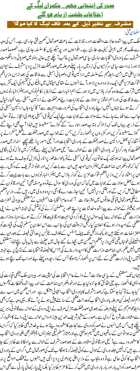 Sadar Ki Intekhabi Mohim
