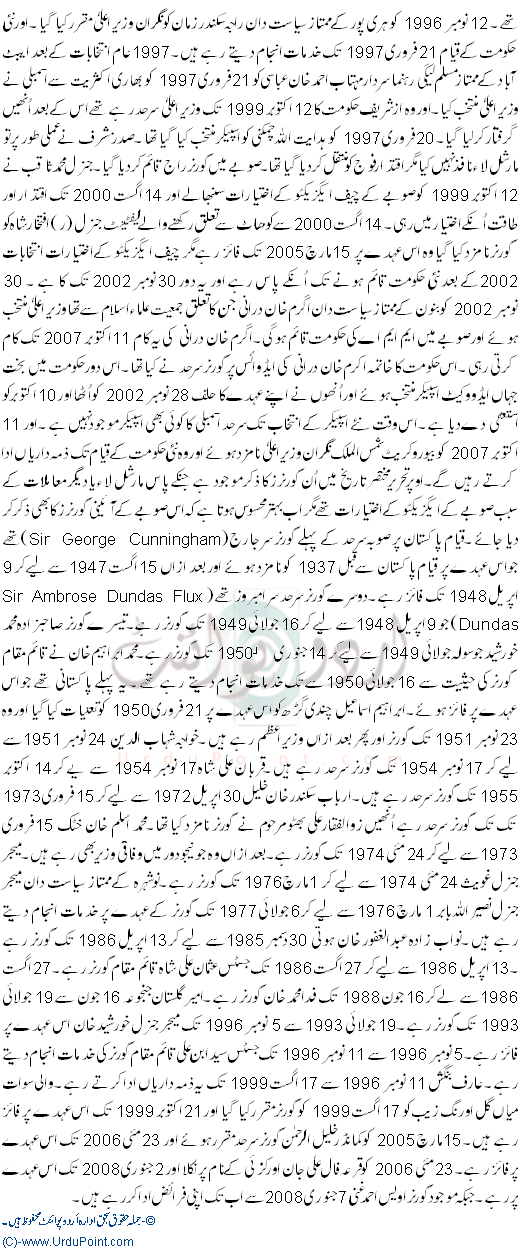 NWFP Assembly History