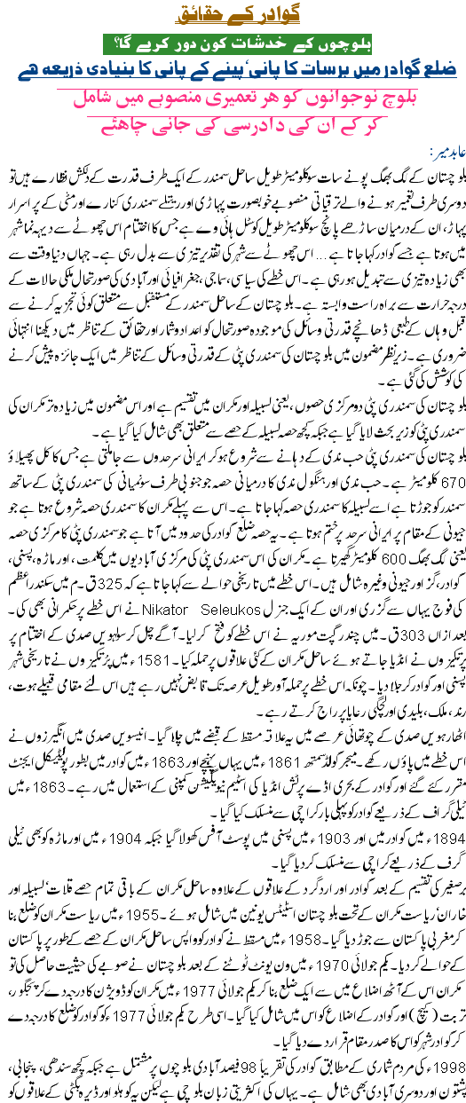 Gwadar Ke Haqaiq