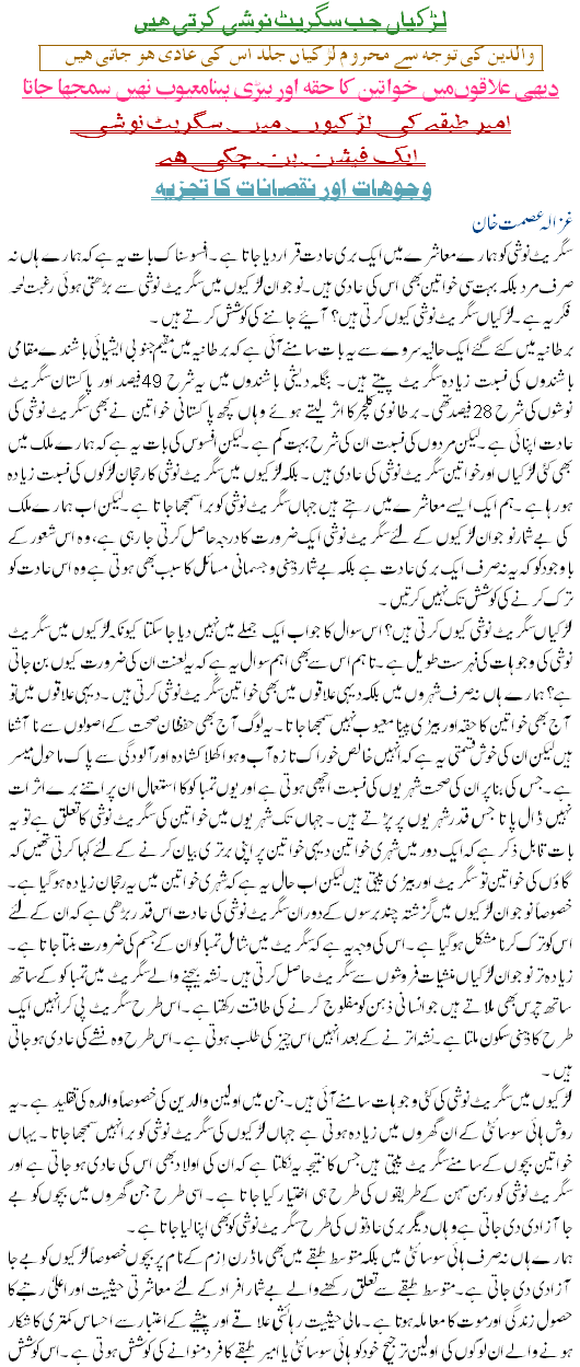 LarkiyaaaN Jab Cigrette Peeti Hain