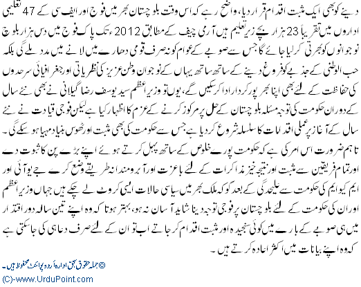 Sui Main Education City or Militry College Ka Qayyam